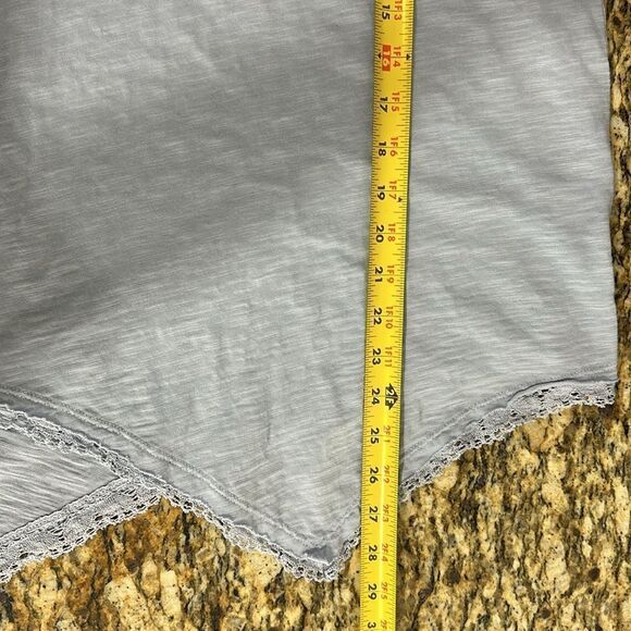 Wilt Lace-Trim Asymmetric Long Sleeve Round Neck Tee In Blue Size XS - Picture 9 of 9